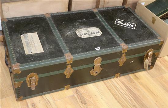 A steamer trunk